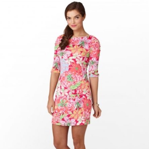 Lilly Pulitzer Dresses & Skirts - Lilly Pulitzer Pink Jeanie Azalea Cotton Silk Blend Dress